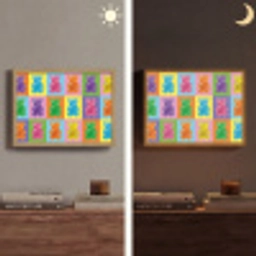 Art- Snoep - Kleurrijk Light Box met batterij (Wandlamp) middel -sfeer3