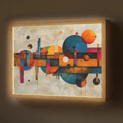 Kunst - Kleurrijk - Modern - Vormen Light Box met batterij (Wandlamp) middel -z3d_website