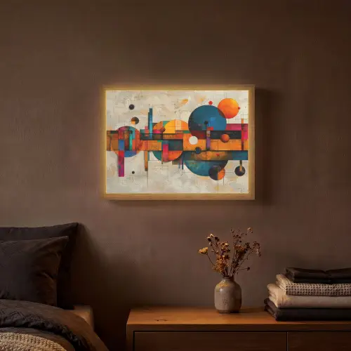Kunst - Kleurrijk - Modern - Vormen Light Box met batterij (Wandlamp) middel -sfeer4