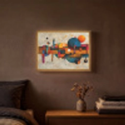 Kunst - Kleurrijk - Modern - Vormen Light Box met batterij (Wandlamp) middel -sfeer4