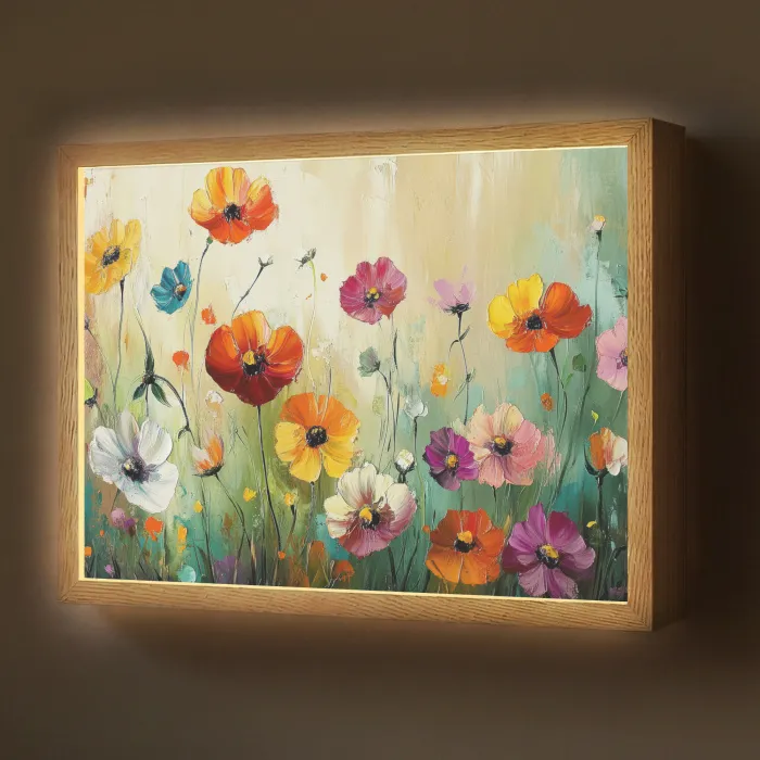 Kunst - Bloemen - Lente - Natuur Light Box met batterij (Wandlamp) middel -z3d_website