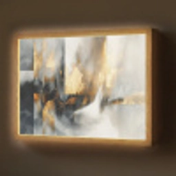 Kunst - Goud - Zilver - Abstract Light Box met batterij (Wandlamp) middel -z3d_website