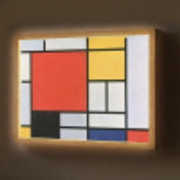 Kunst - Mondriaan - Oude meesters - Compositie 2 Light Box met batterij (Wandlamp) middel -z3d_website