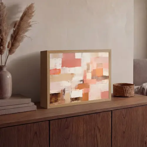 Kunst - Roze - Abstract Light Box met batterij (Wandlamp) middel -sfeer2