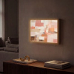 Kunst - Roze - Abstract Light Box met batterij (Wandlamp) middel -sfeer1