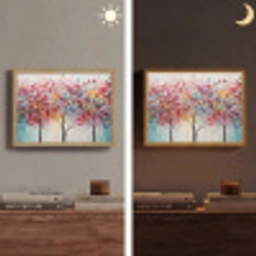 Kunst - Bomen - Natuur - Acryl Light Box met batterij (Wandlamp) middel -sfeer3