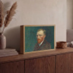 Kunst - Van Gogh - Oude meesters - Zelfportret Light Box met batterij (Wandlamp) middel -sfeer2