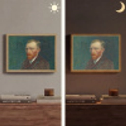 Kunst - Van Gogh - Oude meesters - Zelfportret Light Box met batterij (Wandlamp) middel -sfeer3