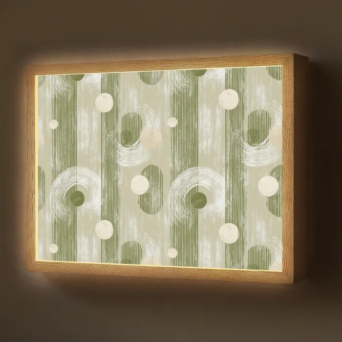 Artistiek - Modern - Groen Light Box met batterij (Wandlamp) middel 907 -z3d_website