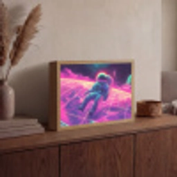 Astronaut - Neon - Roze - Wolken Light Box met batterij (Wandlamp) middel -sfeer2