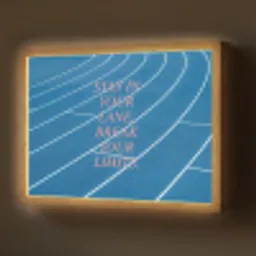 Atletiekbaan - Blauw - Tekst -Roze Light Box met batterij (Wandlamp) middel -z3d_website