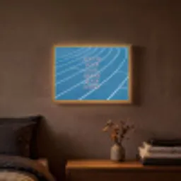 Atletiekbaan - Blauw - Tekst -Roze Light Box met batterij (Wandlamp) middel -sfeer4