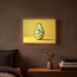 Avocado - Discobal - Geel - Glitter Light Box met batterij (Wandlamp) middel -sfeer4