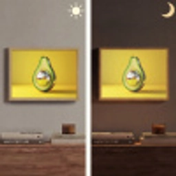 Avocado - Discobal - Geel - Glitter Light Box met batterij (Wandlamp) middel -sfeer3