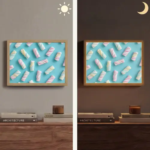 Spekjes - Pastel - Snoep - Blauw Light Box met batterij (Wandlamp) middel -sfeer3
