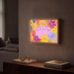 Tas - Roze - Bloemen Light Box met batterij (Wandlamp) middel -sfeer1