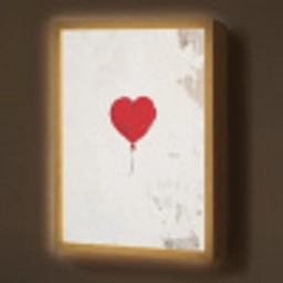 Ballon - Rood - Hart Light Box met batterij (Wandlamp) middel -z3d_website