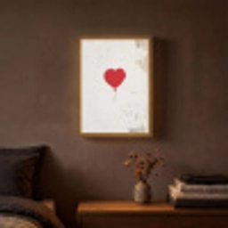 Ballon - Rood - Hart Light Box met batterij (Wandlamp) middel -sfeer4