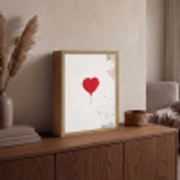 Ballon - Rood - Hart Light Box met batterij (Wandlamp) middel -sfeer2