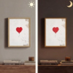 Ballon - Rood - Hart Light Box met batterij (Wandlamp) middel -sfeer3
