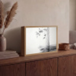 Bamboestammen - Water - Minimalistisch - Wit Light Box met batterij (Wandlamp) middel -sfeer2