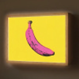 Banaan - Grafisch - Geel Light Box met batterij (Wandlamp) middel -z3d_website