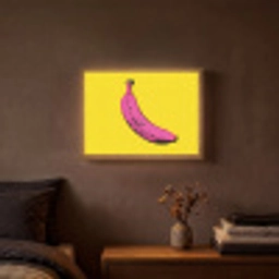 Banaan - Grafisch - Geel Light Box met batterij (Wandlamp) middel -sfeer4