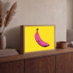 Banaan - Grafisch - Geel Light Box met batterij (Wandlamp) middel -sfeer2