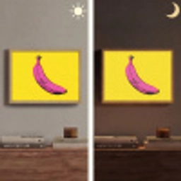 Banaan - Grafisch - Geel Light Box met batterij (Wandlamp) middel -sfeer3