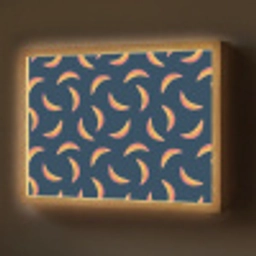 Banaan - Tropisch - Blauw - Patroon Light Box met batterij (Wandlamp) middel 907 -z3d_website