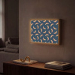 Banaan - Tropisch - Blauw - Patroon Light Box met batterij (Wandlamp) middel 907 -sfeer1