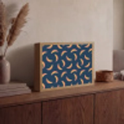 Banaan - Tropisch - Blauw - Patroon Light Box met batterij (Wandlamp) middel 907 -sfeer2