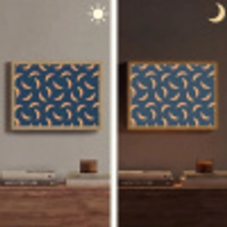 Banaan - Tropisch - Blauw - Patroon Light Box met batterij (Wandlamp) middel 907 -sfeer3