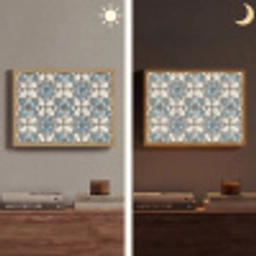 Barok - Tegel - Kleurrijk Light Box met batterij (Wandlamp) middel 907 -sfeer3