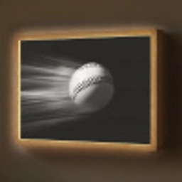 Honkbal - Wit - Vliegt Light Box met batterij (Wandlamp) middel -z3d_website