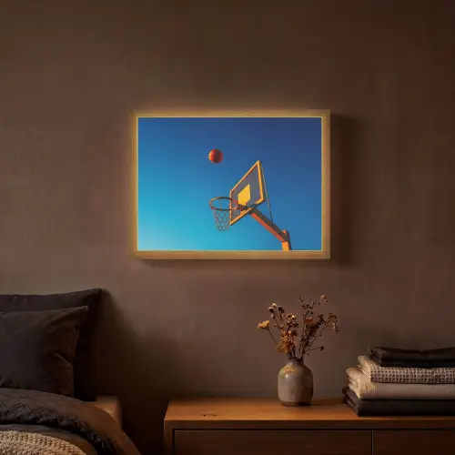 Basketbal - Lucht - Ring Light Box met batterij (Wandlamp) middel -sfeer4