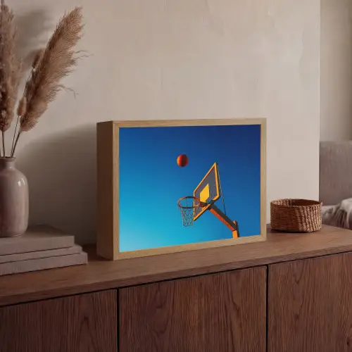 Basketbal - Lucht - Ring Light Box met batterij (Wandlamp) middel -sfeer2