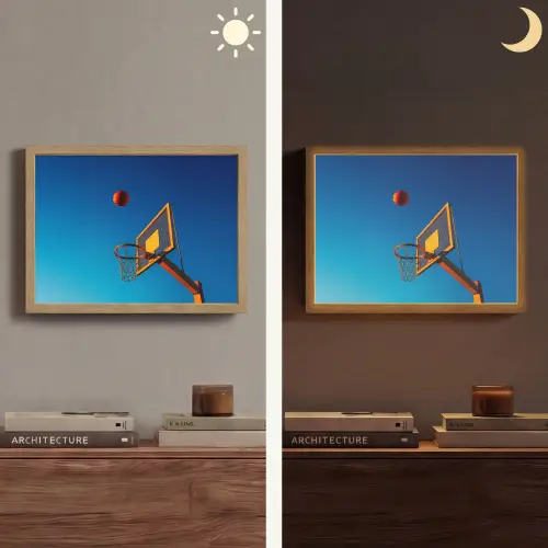 Basketbal - Lucht - Ring Light Box met batterij (Wandlamp) middel -sfeer3