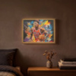 Basketbal - Verf - Kleuren - Rood Light Box met batterij (Wandlamp) middel -sfeer4