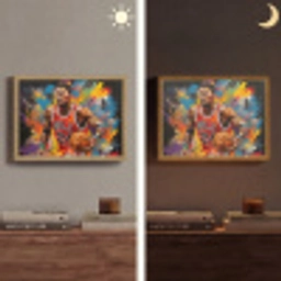 Basketbal - Verf - Kleuren - Rood Light Box met batterij (Wandlamp) middel -sfeer3