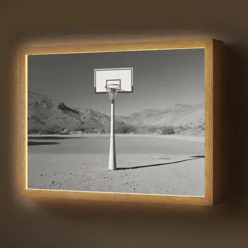 Basketbalpaal - Landschap - Zand - Wit Light Box met batterij (Wandlamp) middel -z3d_website