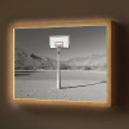 Basketbalpaal - Landschap - Zand - Wit Light Box met batterij (Wandlamp) middel -z3d_website