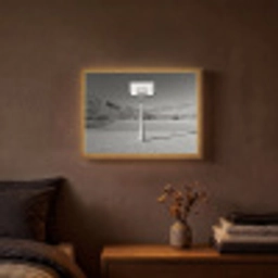 Basketbalpaal - Landschap - Zand - Wit Light Box met batterij (Wandlamp) middel -sfeer4