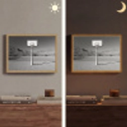 Basketbalpaal - Landschap - Zand - Wit Light Box met batterij (Wandlamp) middel -sfeer3