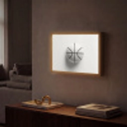 Basketbal - Wit - Schaduw - Lijnen Light Box met batterij (Wandlamp) middel -sfeer1