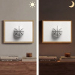 Basketbal - Wit - Schaduw - Lijnen Light Box met batterij (Wandlamp) middel -sfeer3