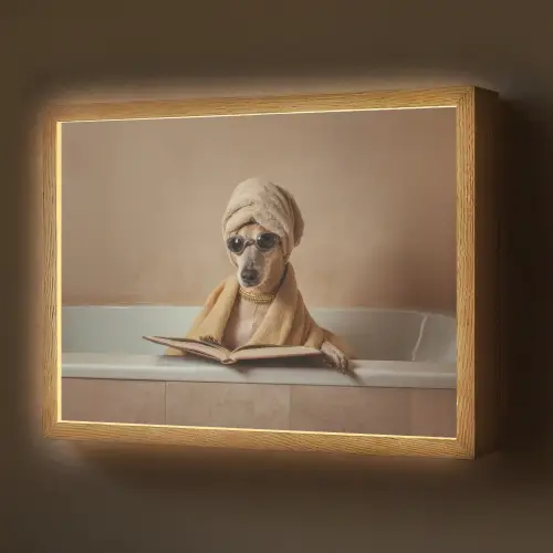 Bad - Hond - Boek - Zonnebril Light Box met batterij (Wandlamp) middel -z3d_website