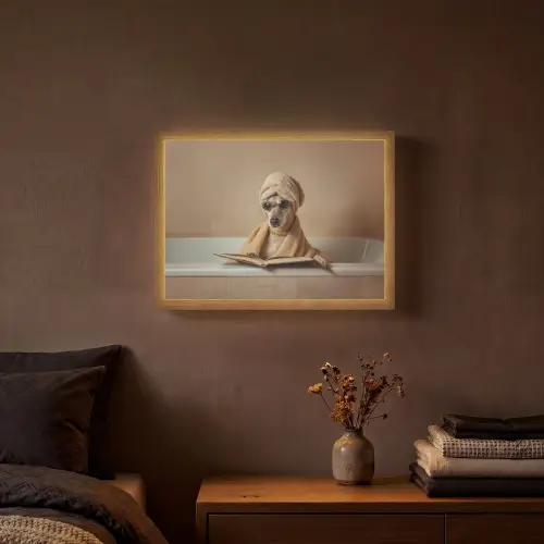 Bad - Hond - Boek - Zonnebril Light Box met batterij (Wandlamp) middel -sfeer4