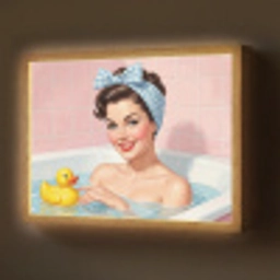 Badkamer - Eend - Blauw Light Box met batterij (Wandlamp) middel -z3d_website