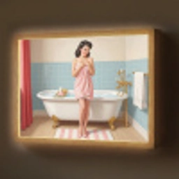 Badkamer - Vrouw - Roze Light Box met batterij (Wandlamp) middel -z3d_website